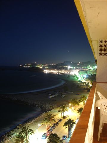 Almunecar beach by night